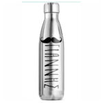 Ασημί Μπουκάλι Θερμός με όνομα για Άντρα