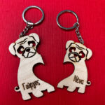 Μπρελόκ για ζευγάρι - Σκυλάκια pug (2 τεμ)