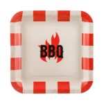 Χάρτινα Πιάτα - Τετράγωνα BBQ (6 τεμ)