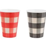 Χάρτινα Ποτήρια - Καρό Κόκκινο Μαύρο (6 τεμ)