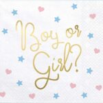 Χαρτοπετσέτες "Boy or Girl" για Gender Reveal (20 τεμ)