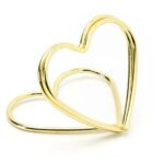 Χρυσή μεταλλική βάση Καρδιά για καρτελάκια (10 τεμ)