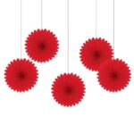 Διακοσμητικές Βεντάλιες Κόκκινες (5 τεμ)