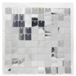 Διακοσμητικό πάνελ Backdrop με τετράγωνα – Ασημί Shimmer