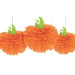 Διακοσμητικό Pom-Pom κολοκύθες 40 cm (3 τεμ)
