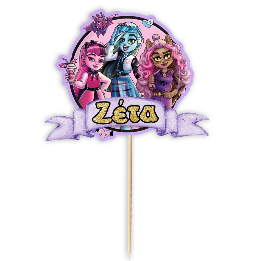 diakosmitiko-topper-tourtas-monster-high Διακοσμητικό Topper Τούρτας με όνομα - Monster High - Image 1
