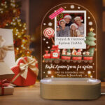 Φωτιστικό led με βάση Χριστουγεννιάτικο - Παππούς και Γιαγιά