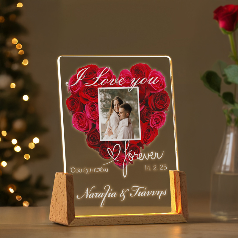 fotistiko-led-me-fotografia-red-roses-heart Φωτιστικό led με φωτογραφία - Red Roses Heart - Image 1