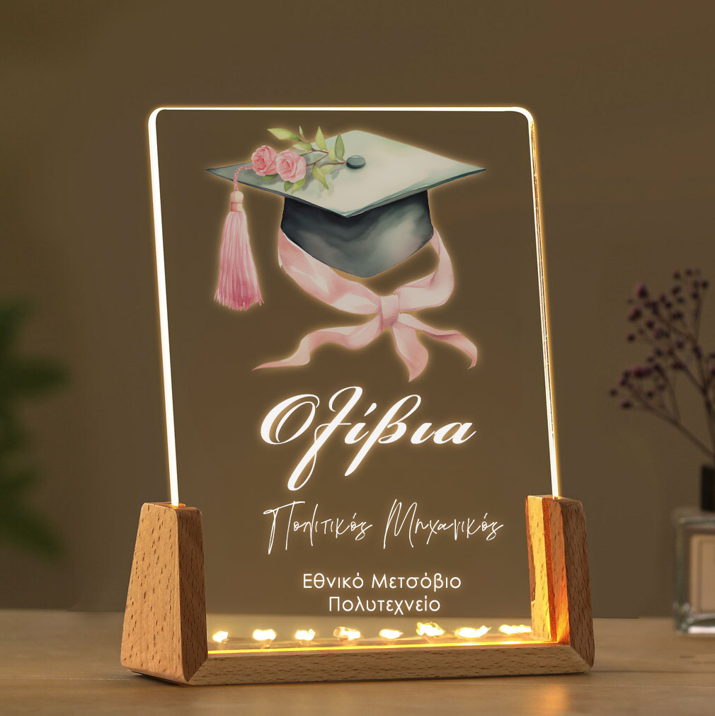 fwtistiko-led-apofoitisis-pink-grad Φωτιστικό led Αποφοίτησης - Pink Grad - Image 1