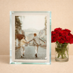 Γυάλινη κορνίζα  με εφέ καθρέπτη με φωτογραφία