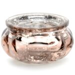 Γυάλινο Κηροπήγιο Rosegold στρογγυλό