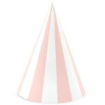Καπελάκια πάρτυ ροζ ριγέ (6 τεμ)