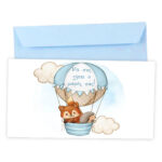 Ευχετήρια Κάρτα για αγοράκι - Αερόστατο