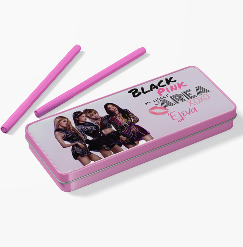 kasetina-metalliki-roz-blackpink Κασετίνα με όνομα - BlackPink - Image 1