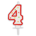 Κεράκι Τούρτας Aριθμός 4 πουά