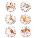 Κονκάρδες Ελαφάκι φλοράλ (6 τεμ)