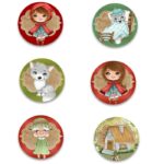 Κονκάρδες Κοκκινοσκουφίτσα (6 τεμ)