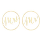 Ξύλινα κρεμαστά διακοσμητικά Mr & Mrs (2 τεμ)