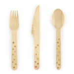 Ξύλινα μαχαιροπίρουνα χρυσά αστέρια (18 τεμ)