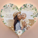 Ξύλινο Φωτιστικό καρδιά - Μαμά Φλοράλ