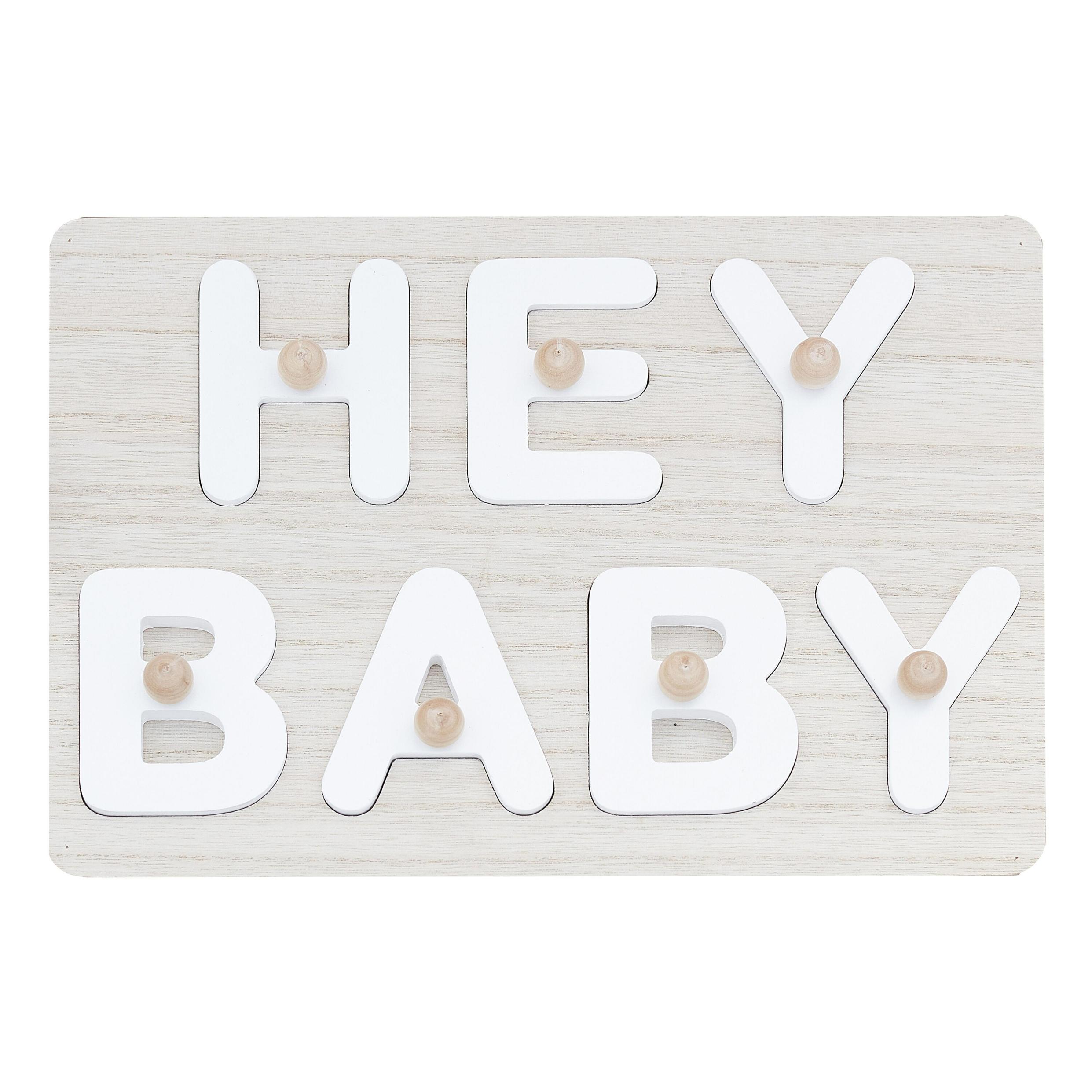 ksilino-eichologio-pazl-hey-baby_1 Ξύλινο Ευχολόγιο Παζλ 'Hey Baby' - Image 1