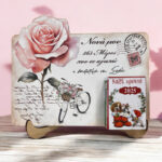 Ξύλινο Επιτραπέζιο Ημερολόγιο 2025 - Rose Vintage