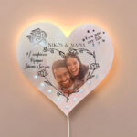 Ξύλινο Φωτιστικό καρδιά - Sunset Love