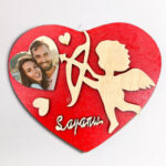 Ξύλινο Κάδρο καρδιά με 3D φωτογραφία