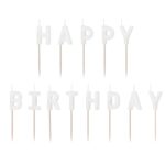 Λευκά Κεράκια Happy Birthday (13 τμχ)