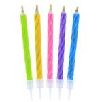 Μαγικά κεράκια τούρτας Πολύχρωμα Παστέλ (10 τεμ)