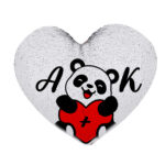 Μαξιλάρι Καρδιά με πούλιες - Αρκουδάκι Πάντα