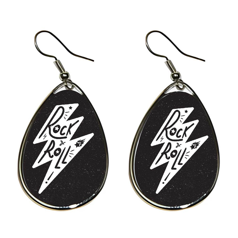 metallika-skoularikia-dakri-rock-and-roll Μεταλλικά Σκουλαρίκια δάκρυ - Rock and Roll - Image 1