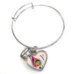 Μεταλλικό Βραχιόλι καρδιά - Κλειδί του Σολ Colorful