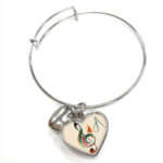 Μεταλλικό Βραχιόλι καρδιά - Κλειδί του Σολ