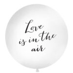 Μπαλόνι Άσπρο-μαύρο "Love is in the Air" 1 μέτρο
