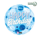18" Μπαλόνι μπλε 'Happy Birthday' Sparkling