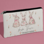 Τσαντάκι Νεσεσέρ για Δασκάλα-Floral Bunnies Καλύτερη Δασκάλα