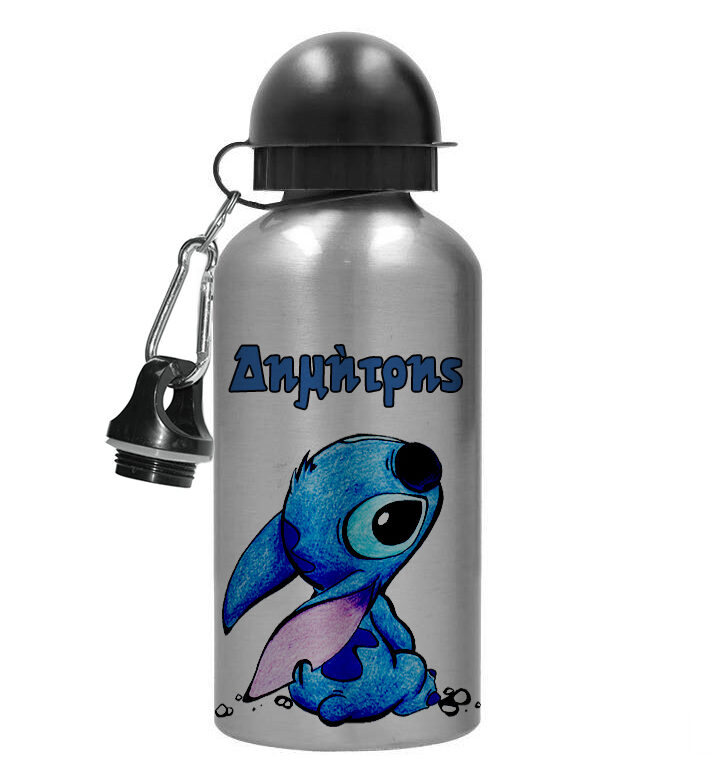paidiko-anoksidoto-pagouri-stitch-me-onoma-e1693469725114 Παιδικό ανοξείδωτο Παγούρι 2 πώματα - Stitch watercolor - Image 1