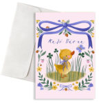 Κάρτα Πασχαλινή- Παπάκι Μωβ Φιόγκος