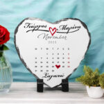 Πέτρινη Κορνίζα Καρδιά για Ζευγάρι - Ημερολόγιο