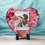 Πέτρινη Κορνίζα Καρδιά με Φωτογραφία - Romantic Post