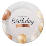 Πιάτα γλυκού Rosegold Birthday (6 τεμ)