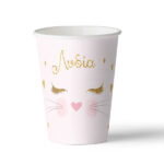 Ποτήρια πάρτυ Γατούλα ροζ & χρυσό (3 τεμ)