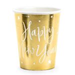 Ποτήρια χρυσά Happy New Year (6 τεμ)
