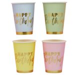 Ποτήρια πάρτυ Pastel Birthday (8 τεμ)