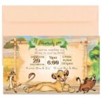 Προσκλητήριο Βάπτισης Lion King με μακρόστενο Φάκελο