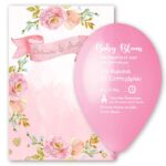 Προσκλητήριο βάπτισης μπαλόνι Φλοράλ