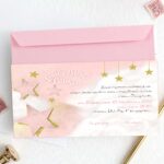 Προσκλητήριο Βάπτισης Αστεράκι με μακρόστενο Φάκελο