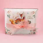 Προσκλητήριο βάπτισης Κοπτικό Ελαφάκι Φλοράλ