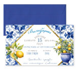 Προσκλητήριο με μακρόστενο Φάκελο - Mediterranean Λεμόνι